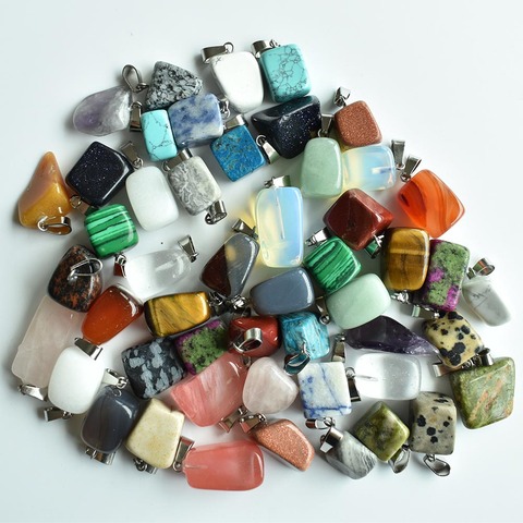 Wholesale 50pcs/lot 2022 hot selling trendy Assorted Natural stone Mixed Irregular shape pendants charms jewelry Free shipping ► Photo 1/6