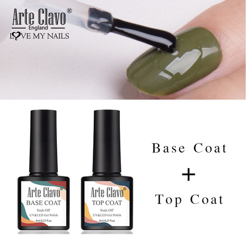 Arte Clavo 8ml Gel Nail Polish Top Base Coat Gellak Primer Varnish Lacquer  LED Nail Art Manicure Soak Off Nail Polish Top Base ► Photo 1/6