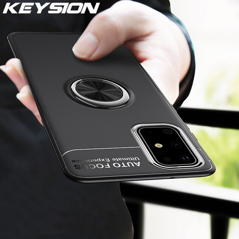 KEYSION Ring Phone Case for Samsung S20 Ultra S10 Lite Note 20 10 Plus Shockproof Cover for A51 A71 A41 A31 A21S A01 A70 A50 M31 ► Photo 1/6