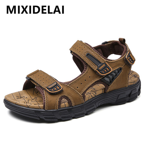 Brand Classic Mens Sandals Summer Genuine Leather Sandals Men Outdoor Casual Lightweight Sandal Fashion Men Sneakers Size 38-46 ► Photo 1/6