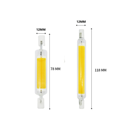 No Flicker R7S LED Lamp Bulb 78mm 118mm 15W 30W 50W Glass Tube Replace Halogen Lamp COB LED R7S Spotlight J78 J118 Light Bulb ► Photo 1/6