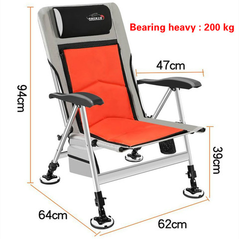 Fishing Chair Beach Chair Strong Load-Bearing Chair Outdoor Folding Fishing Chair Set Recliner Multi-Function Fishing Chair ► Photo 1/6