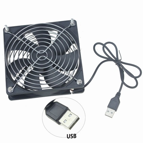 1 Set Gdstime 120mm 80mm 92mm 140mm 8CM 9CM 12CM 14CM 5V USB DC Power Cooling Fan For TV Box Router Cooler with Screw and Filter ► Photo 1/6