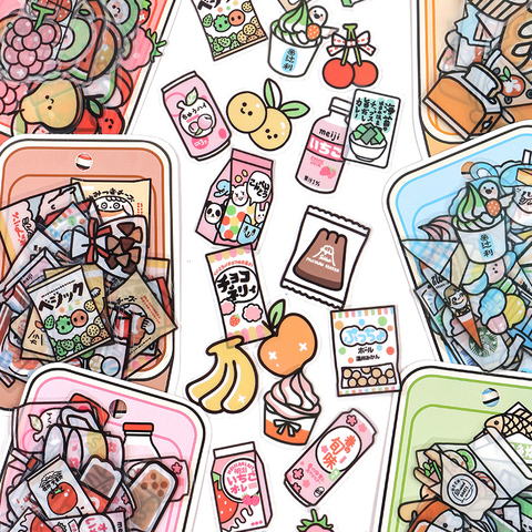 40pcs Food Series stickers Set Kawaii Cartoon Diary Album Stationery Sticker aesthetic Decorative collage planner Album ► Photo 1/6