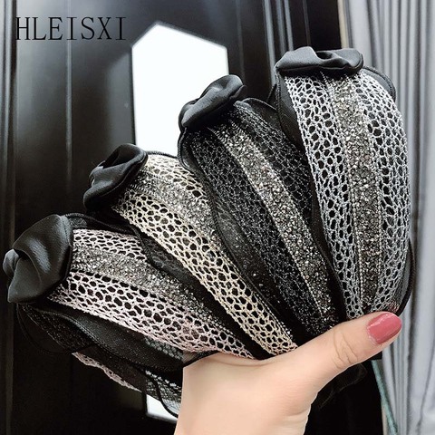 Top Sale Fashion Brand Lace Butterfly Wide Women Hairbands For Lady Rabbit Ear Knot Hair Hoops Female Headbands Sale ► Photo 1/6