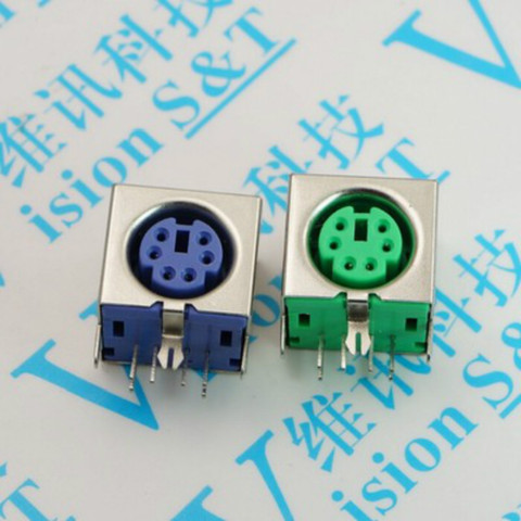 10PCS Keyboard socket PS2 6P purple green mouse socket 6-pin Connector ► Photo 1/1