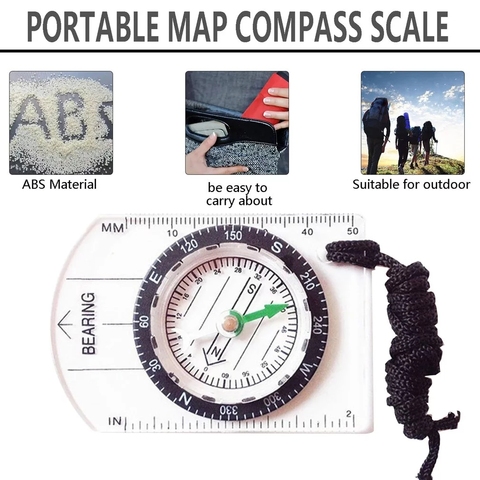 Transparent Plastic Compass Proportional Footprint Travel Outdoor Camping Hiking Military Compass Tools Bussola Compasso Kompas ► Photo 1/6