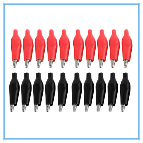 20 Pcs 28MM Black Red Soft Plastic Coated Testing Probe Mini Alligator Test Clips ► Photo 1/4