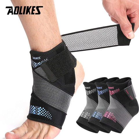 AOLIKES 1PCS Pressurization Sports Ankle Brace Support Adjustable Elastic Bandage Foot Strap Protective Gear Gym Fitness ► Photo 1/6