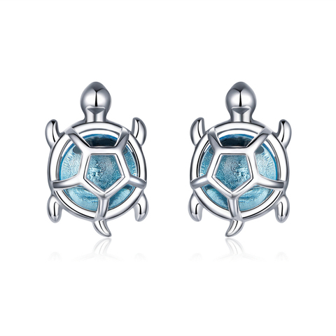 WOSTU Hot Sale 925 Sterling Silver Sea Turtle Tortoise Exquisite Silver Earrings for Women Fashion Korean Wedding Jewelry CTE406 ► Photo 1/6