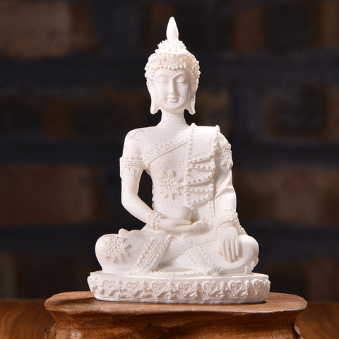 Small Buddhist Sandstone Resin Crafts Sitting Buddha Ornaments Sculpture Home Decoration Ornaments Gifts ► Photo 1/1