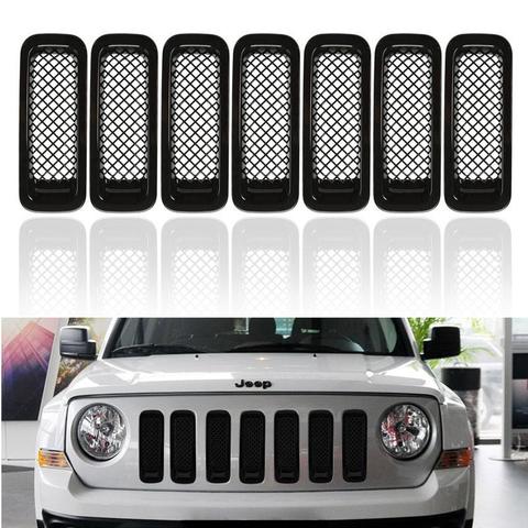 Front Bumper Racing Grille Insert Mesh Trims Ring Cover Vent Frame Garnish Surrounding ABS For Jeep Patriot 2011 2012 2013 2014 ► Photo 1/6