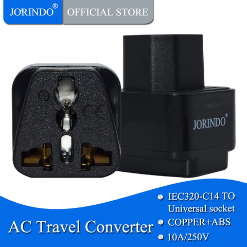 JORINDO PDU special conversion plug UPS C13 to universal socket Server IEC320-C14 plug,C14 Travel adapter. C14 TO US  UK EU AU ► Photo 1/6