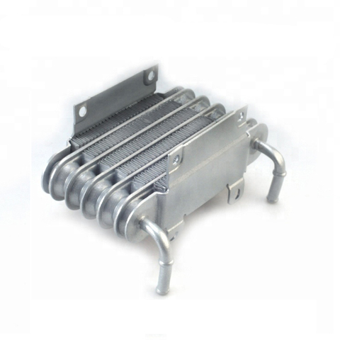 Universal  Aluminum Racing Car Motorcycle Diesel Gasolin Small Engines Fuel Oil Cooler 8mm silver SO-01 ► Photo 1/6