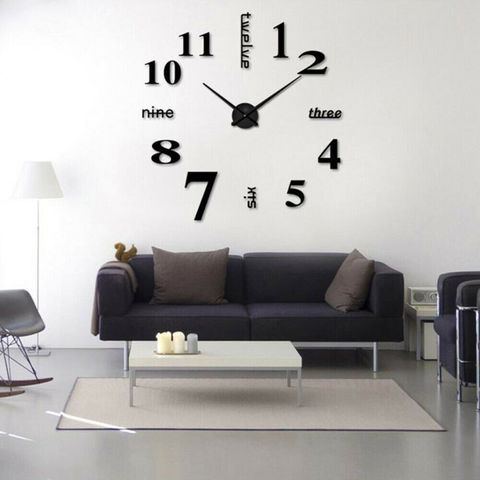 Modern DIY analog 3D mirror surface large loudspeaker mute wall clock sticker home decoration mute wall clocks ► Photo 1/6