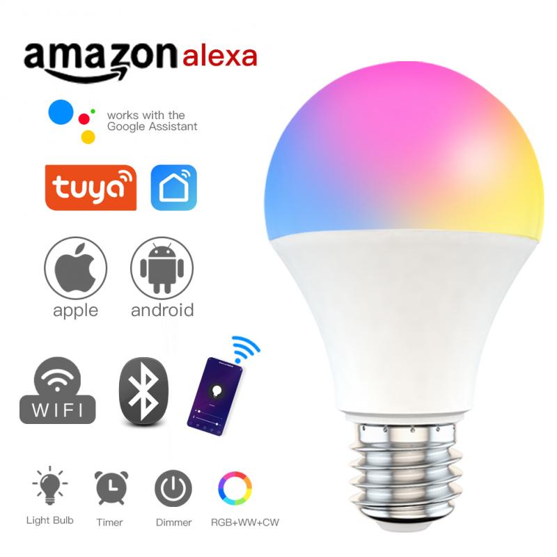 E27/B22 WiFi Smart LED Light Bulb Dimmable Wake-Up Lights Alexa & Google & Home