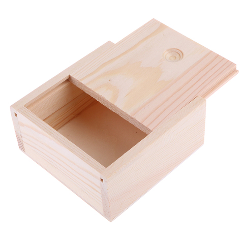 Sliding Lid Wooden Boxes for Arts, Crafts, Hobbies and Home Storage, Unfinished Wood, Natural Wood Color ► Photo 1/6