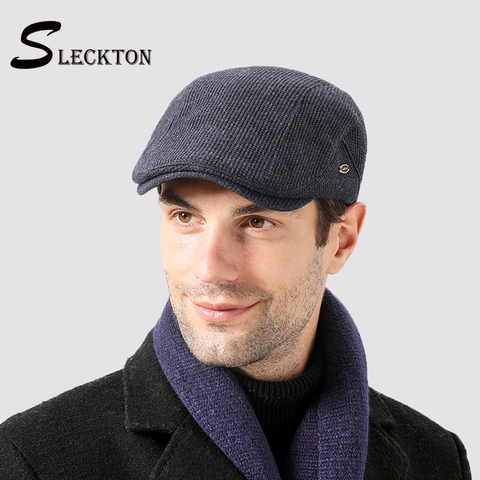 Buy Online Sleckton Winter Hats For Men High Quality Berets Cap Fashion Newsboy Hat Velvet To Keep Warm Dad Hat French Flat Caps Alitools