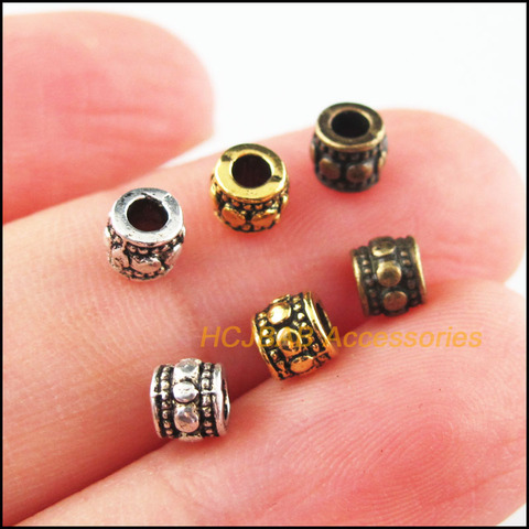 100Pcs Retro Tibetan Silver Antiqued Gold Bronze Tone Tube Spacer Beads Charms 4mm ► Photo 1/4