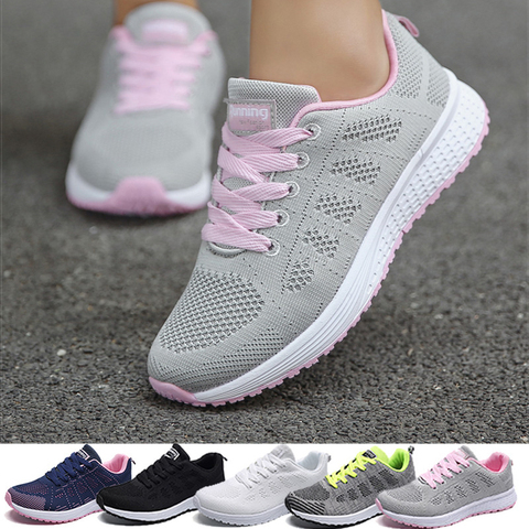 Woman Tennis Shoes Fashion Tenis Feminino Lace-Up White Sport Shoes Female Sneakers Light Breathable Women Flats Outdoor Shoes ► Photo 1/6
