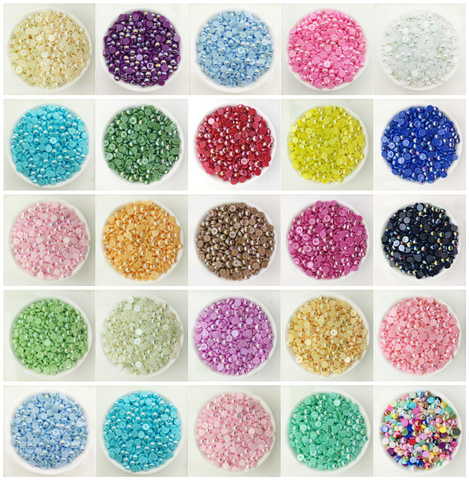 NEW DIY 2/4/6/8/10/12MM Half Pearl Bead Flat Back Scrapbook for Craft FlatBack ► Photo 1/1