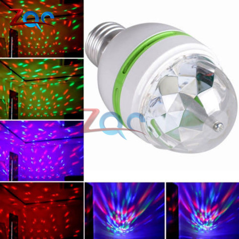 E27 RGB LED Bulbs 3W Colorful Magic Bulbs AC 85-265V 110V 220V Auto Rotating Stage Light DJ Disco Club Party PUB LED Bulb ► Photo 1/6