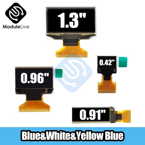 OLED Display LCD 0.42 0.91 0.96 1.3 Inch SSD1306 128*64 Blue LCD Screen Display Module OLED Module 0.91'' 0.96'' For Arduino ► Photo 1/6