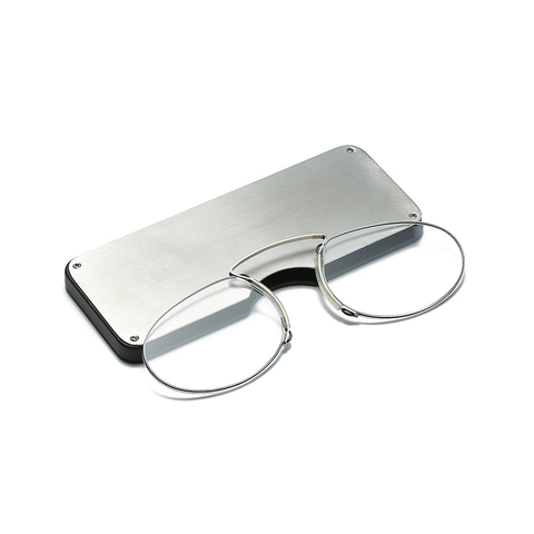 Rimless pince-nez nose Clip on Mini Reading Glasses for Men Portable Magnifier Oval with Case +1.0 1.5 2.0 2.5 3.0 3.5 ► Photo 1/6