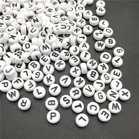 Flat Round 4X7MM Silver Color Letter Beads Acrylic Random Alphabet Loose  Beads For DIY Children's Bracelet DIY Jewelry Making - AliExpress