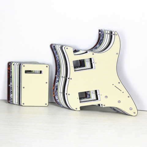 FLEOR Set of 11 Hole HH Electric Guitar Pickguard Scratch Plate & Back Plate & Screws for USA Strat Style Guitar Parts ► Photo 1/6