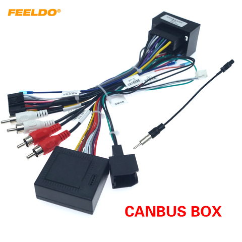 FEELDO Car Media Radio Player 16Pin Android Wire Harness With Canbus Box For Chevrolet Trax Cruze Aveo Buick Regal Power Cable ► Photo 1/6