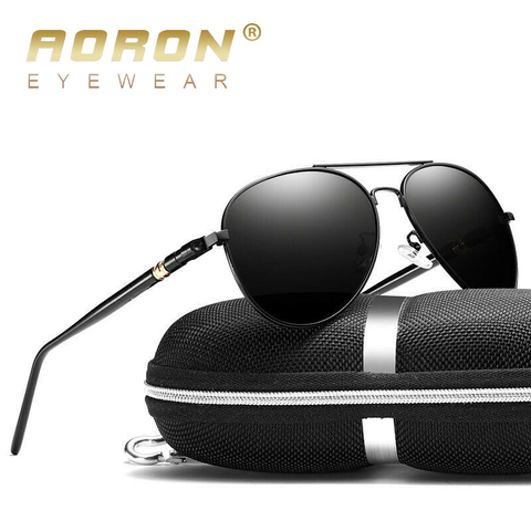 AORON Men Polarized Sunglasses Retro Classic Pilot Glasses Brand Goggoles Leisure UV400 Protection Metal Frame Oculos de sol ► Photo 1/6