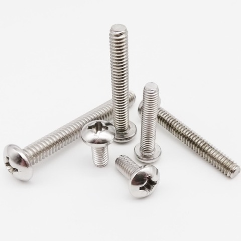 10/50pcs UNC 2#-56 4#-40 6#-32 8#-32 10#-24 12#-24 US Coarse Thread 304 Stainless Steel Cross Round Phillips Pan Head Screw Bolt ► Photo 1/6