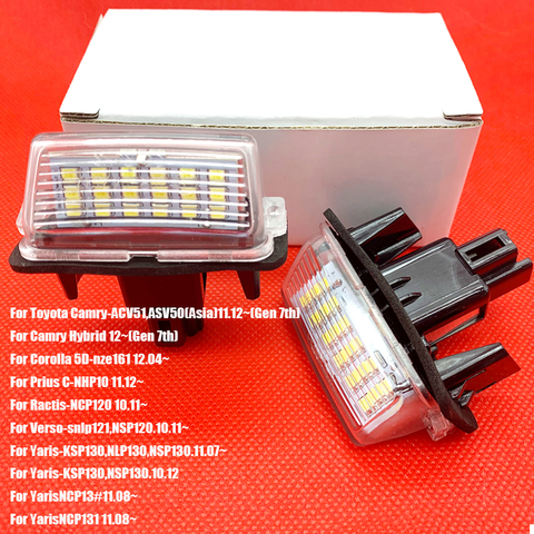 LED number License Light For Toyota Camry 50 Plate Lights Number fit For Peugeot for Citroen 207 306 307 406 407 C3 FOR yaris ► Photo 1/6