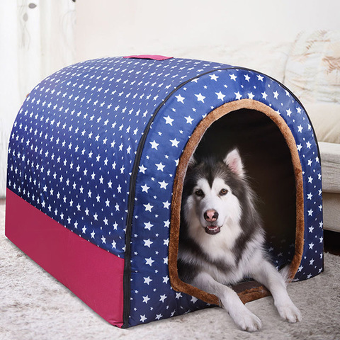 (XL) Medium Dog Kennel Indoor Soft Comfortable Large Dog House Removable Dog Bed Cave Winter Warm Pet Sleeping Mat Portable ► Photo 1/6