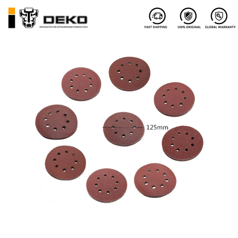 DEKO 125mm dry grinding sandpaper 60#-1000# brushed 12 sheets sandpaper 20 pieces/ lot ► Photo 1/6