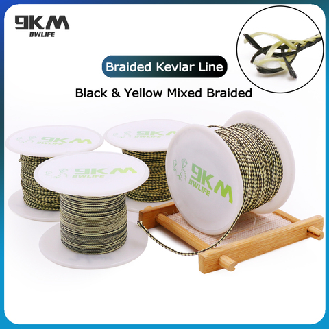 Kevlar Line Braided Fishing Line 50~500ft Kite Flying String Outdoor High Strength Camping Hiking Backpacking Cord Yellow&black ► Photo 1/6