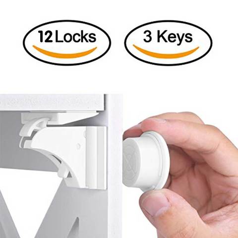 Magnetic Child Lock Children Protection Baby Safety Lock Drawer Latch Cabinet Door Lock Limiter Children Security Locks ► Photo 1/6