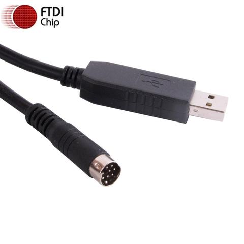 PLC programming Cable 1761-cbl-pm02 USB DB9 to 8 Din RS232 Serial Cable for Allen Bradley PLC 1000 1100 1200 1400 1500 Series ► Photo 1/6