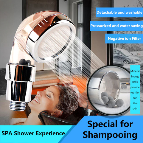 ZhangJi SPA portable Hair salon shampoo adapter shower head high pressure barbershop water saving bath with anion filter balls ► Photo 1/6