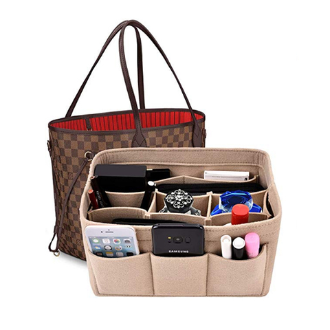 For LV Speedy25 30 35 Make up Organizer Felt Cloth Handbag Organizer Insert  Bag Travel Inner