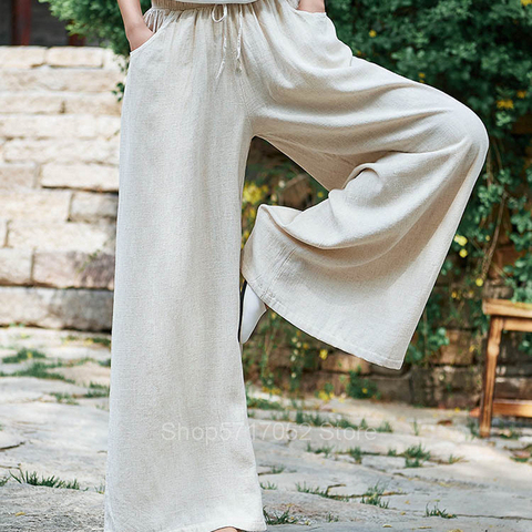 Chinese Pants Kung Fu Cotton Tai Chi Traditional Clothing Women Tang Suit Loose Pants Linen Soft Uniform Pocket Top Yoga Hanfu ► Photo 1/6