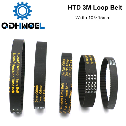HTD 3M Closed Loop Belt Rubber Timing Belt Various Transmission for CO2 Laser Engraving Cutting Machine / 3D Printer ► Photo 1/6