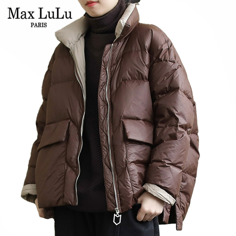 Max LuLu Korean Fashion Winter Gothic Coats Ladies Vintage Loose Duck Down Jackets Womens Casual Warm Parkas Oversized Outerwear ► Photo 1/6