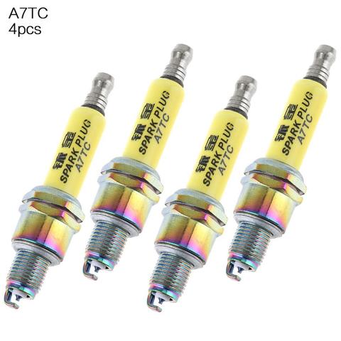4pcs A7TC Motorcycle Iridium Nozzles Spark Plugs ATRTC CR6HSA CR7HSA CR7HGP Fit for GY6125 Pedal Motorbike / Horizontal Type 110 ► Photo 1/6