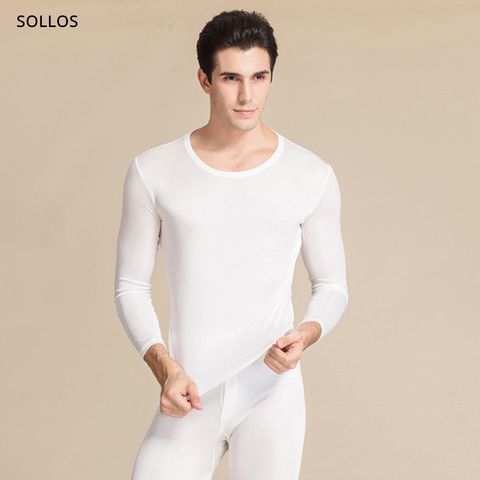 real silk under wear men thermal underwear thermo shirt men sexy clothes long johns mens inner wear leggings legging for satin ► Photo 1/6