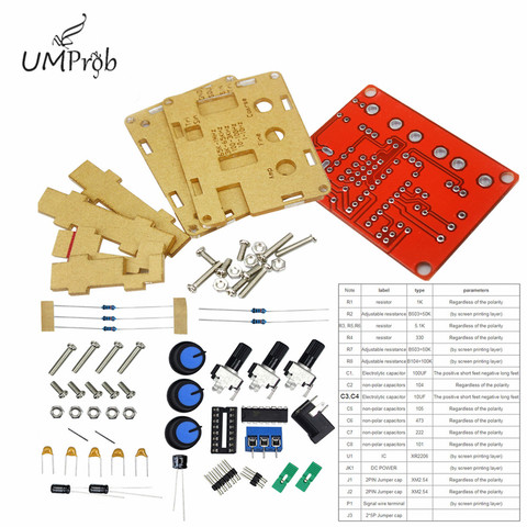 XR2206 High Precision Function Signal Generator DIY Kit Sine/Triangle/Square Output 1Hz-1MHz Adjustable Frequency Amplitude ► Photo 1/6