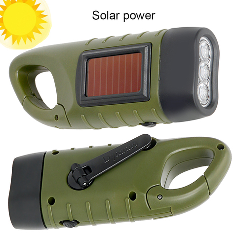 Portable LED Flashlight Hand Crank Dynamo Torch Lantern Professional Solar Power Tent Light for Outdoor Camping Mountaineering ► Photo 1/6