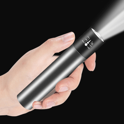 Mini LED Flashlight USB Rechargable 3 Lighting Mode Waterproof Torch Telescopic Zoom Stylish Portable Suit for Night Lighting ► Photo 1/6