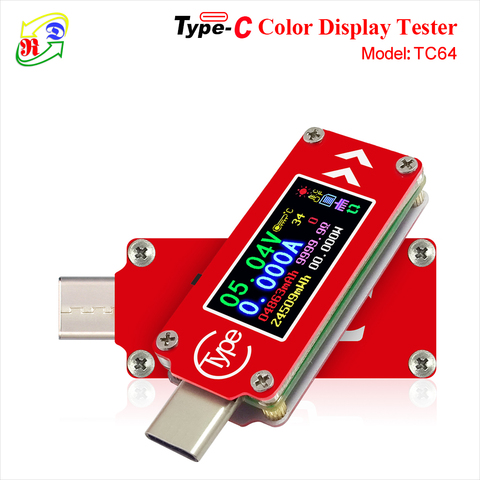 RD TC64  Type-C color LCD USB Voltmeter ammeter voltage current meter multimeter battery PD charge power bank USB Tester ► Photo 1/5
